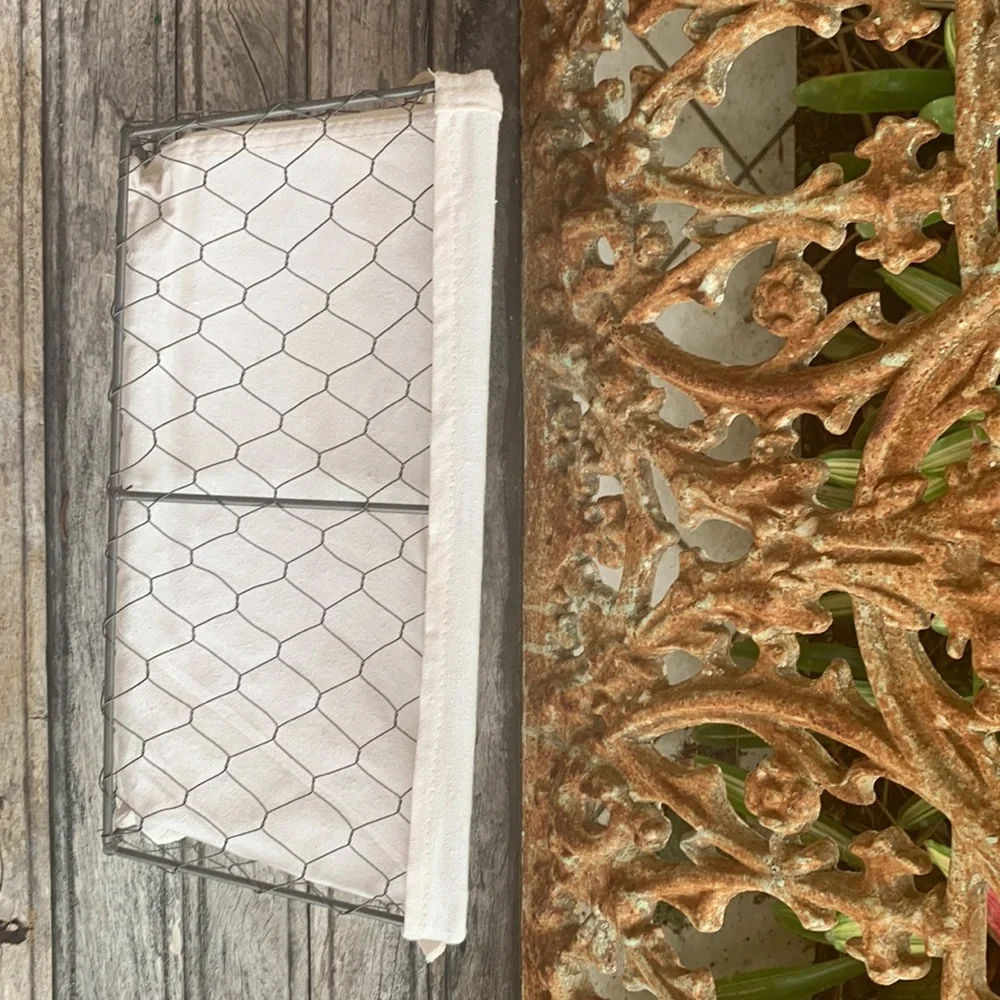 Farmhouse Chickenwire Lined Basket - Picture 7 of 10